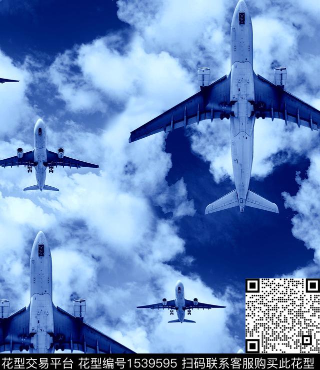飞机天空潮流男装数码印花华亿平台下载（图片编号: 1539595） - 瓦栏（Walan）