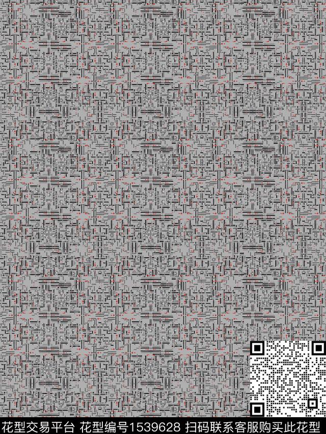 抽象线条数码印花华亿平台下载（图片编号: 1539628） - 瓦栏（Walan）