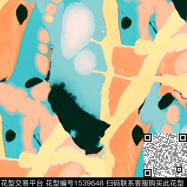 油画华亿平台几何年轻女性数码印花华亿平台下载（图片编号: 1539648） - 瓦栏（Walan）