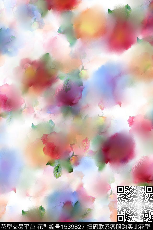 朦胧抽象肌理数码印花华亿平台下载（图片编号: 1539827） - 瓦栏（Walan）