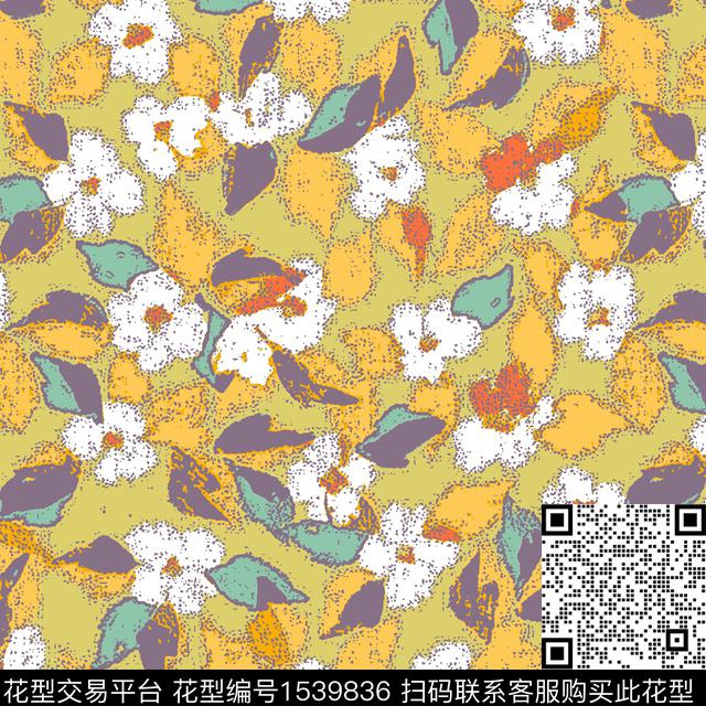 花卉女装手绘传统印花华亿平台下载（图片编号: 1539836） - 瓦栏（Walan）