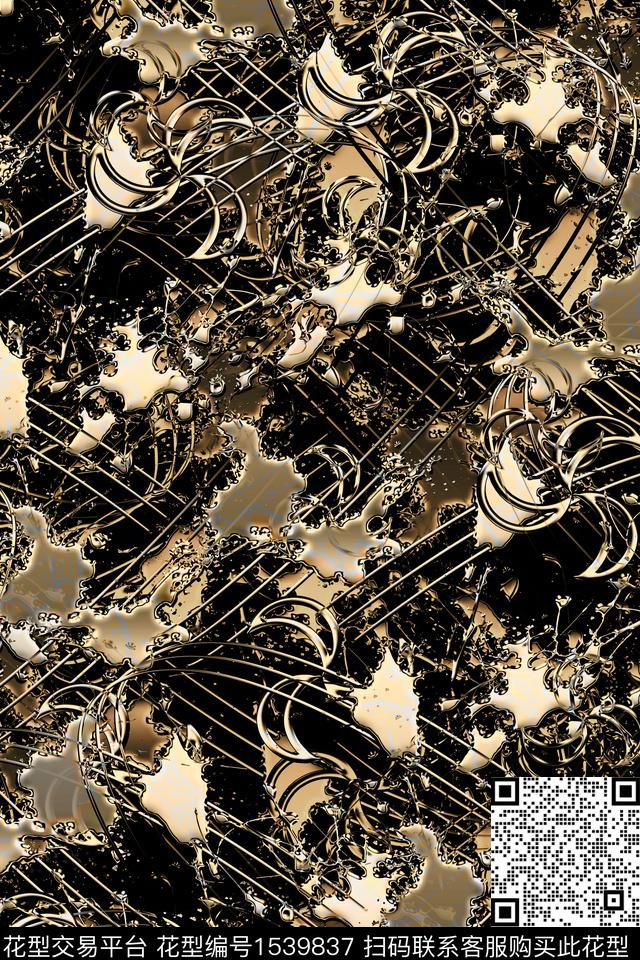 抽象线条金属数码印花华亿平台下载（图片编号: 1539837） - 瓦栏（Walan）