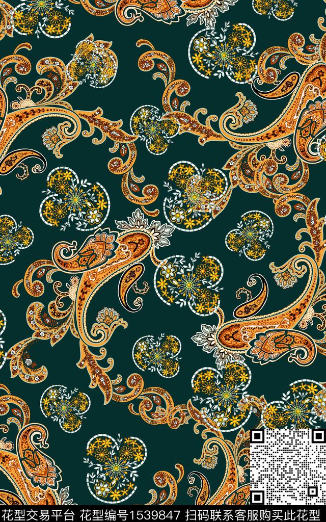 民族风中老年佩斯利传统印花华亿平台下载（图片编号: 1539847） - 瓦栏（Walan）