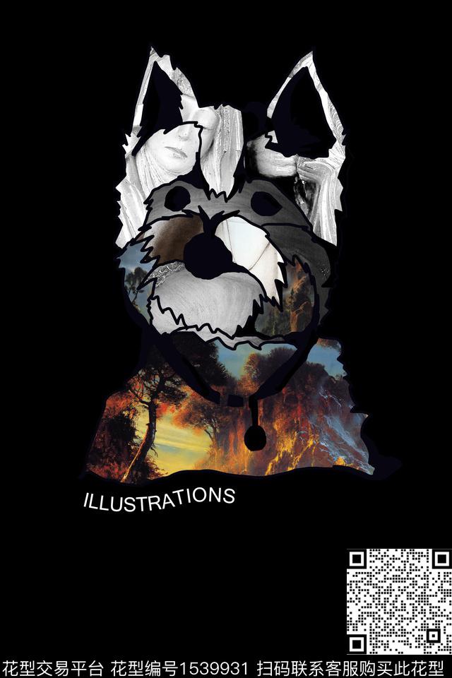 卡通创意动物男装定位花数码印花华亿平台下载（图片编号: 1539931） - 瓦栏（Walan）