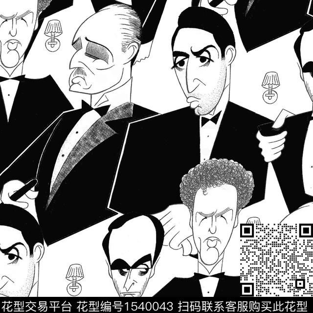 趣味人物搞怪数码印花华亿平台下载（图片编号: 1540043） - 瓦栏（Walan）