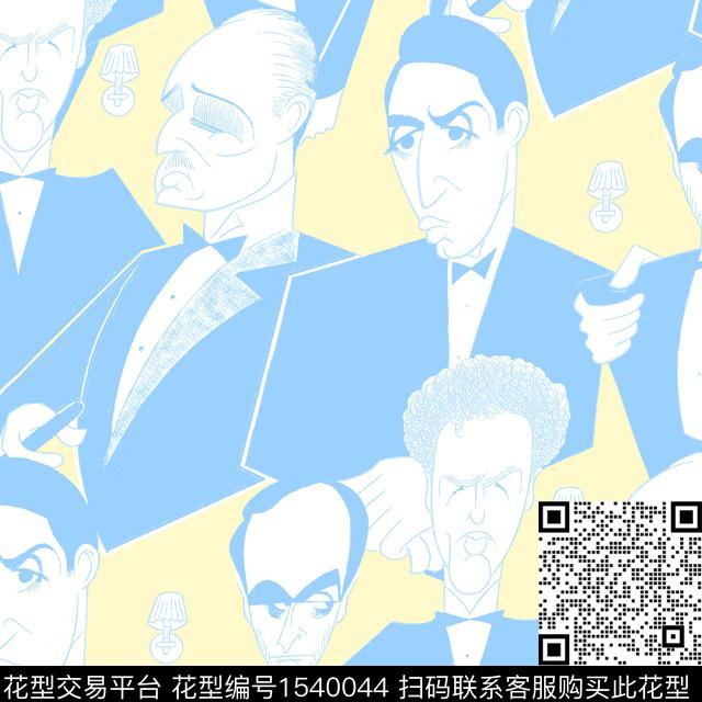 趣味人物搞怪数码印花华亿平台下载（图片编号: 1540044） - 瓦栏（Walan）