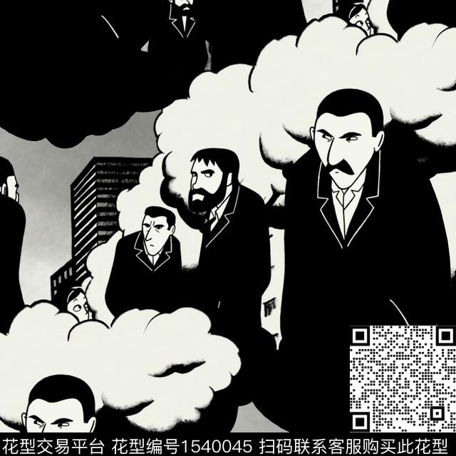 趣味人物搞怪数码印花华亿平台下载（图片编号: 1540045） - 瓦栏（Walan）