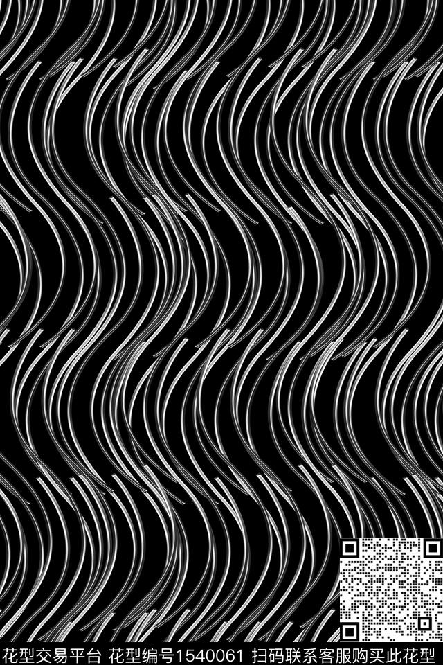 抽象男装休闲线条数码印花华亿平台下载（图片编号: 1540061） - 瓦栏（Walan）