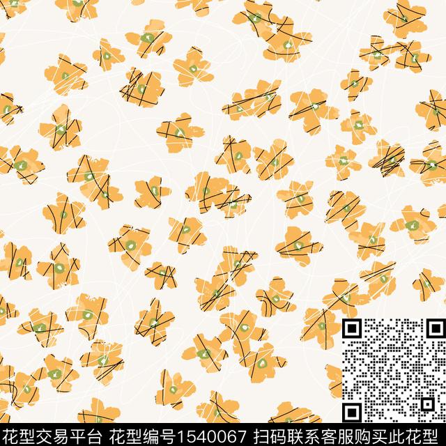 小清新小碎花花卉数码印花华亿平台下载（图片编号: 1540067） - 瓦栏（Walan）