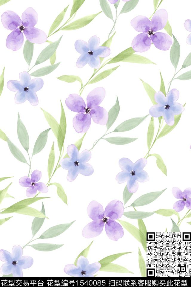 花卉小清新小碎花数码印花华亿平台下载（图片编号: 1540085） - 瓦栏（Walan）