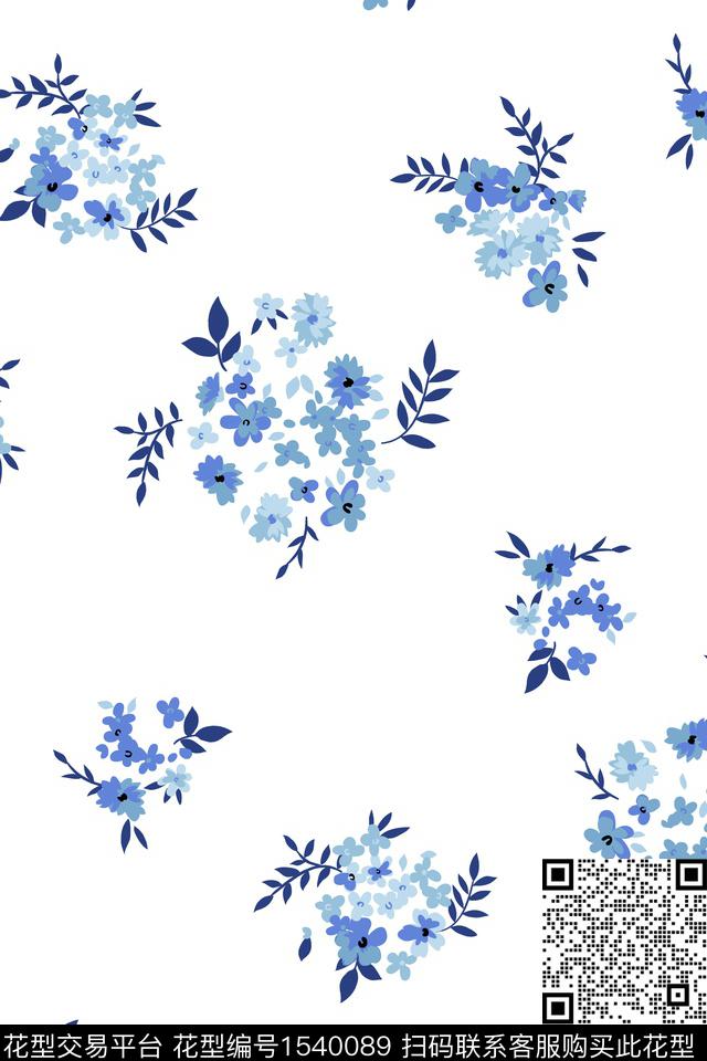 花卉小清新春夏华亿平台数码印花华亿平台下载（图片编号: 1540089） - 瓦栏（Walan）