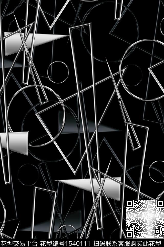 运动抽象男装几何数码印花华亿平台下载（图片编号: 1540111） - 瓦栏（Walan）