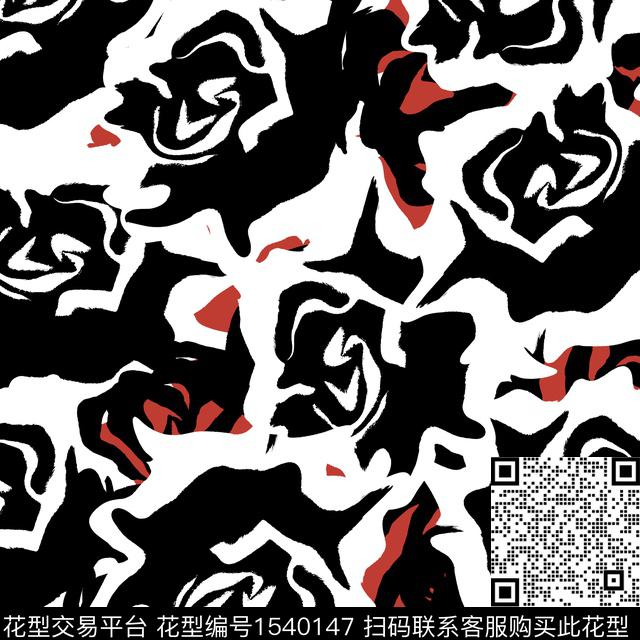 抽象花卉男装花卉数码印花华亿平台下载（图片编号: 1540147） - 瓦栏（Walan）