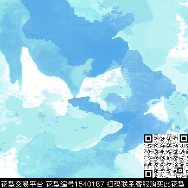 抽象水彩几何数码印花华亿平台下载（图片编号: 1540187） - 瓦栏（Walan）