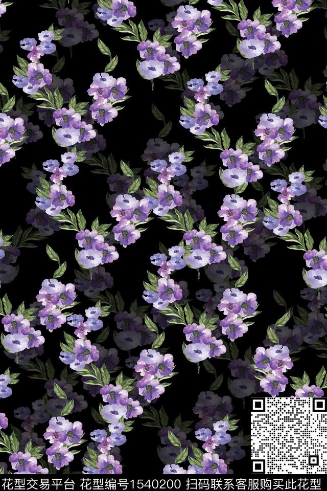 水彩小碎花华亿平台数码印花华亿平台下载（图片编号: 1540200） - 瓦栏（Walan）