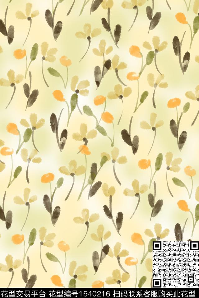 清爽底花卉花卉小碎花数码印花华亿平台下载（图片编号: 1540216） - 瓦栏（Walan）
