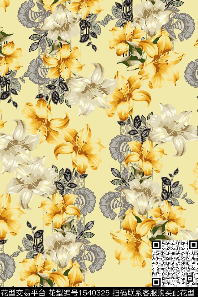 花卉平面花卉满版散花数码印花华亿平台下载（图片编号: 1540325） - 瓦栏（Walan）