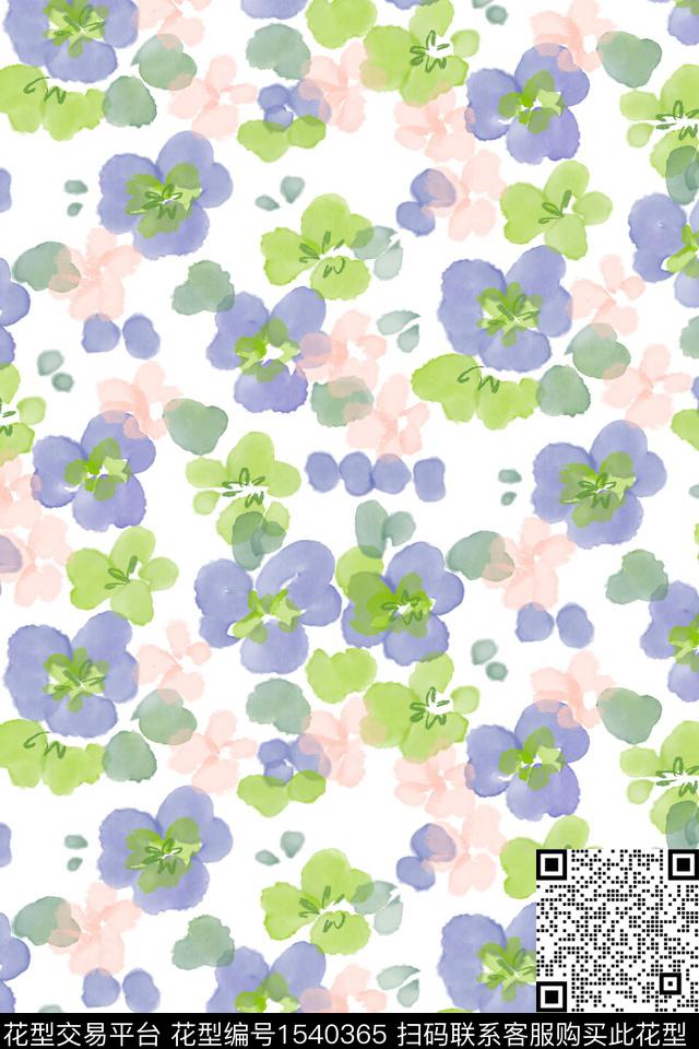 小清新花卉小碎花数码印花华亿平台下载（图片编号: 1540365） - 瓦栏（Walan）
