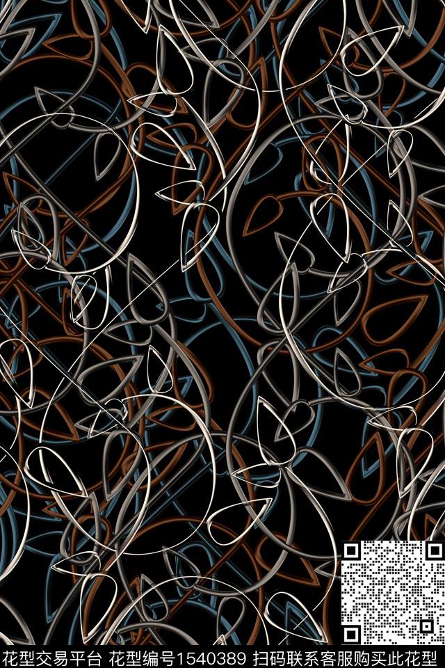 抽象金属线条数码印花华亿平台下载（图片编号: 1540389） - 瓦栏（Walan）