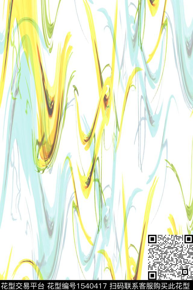 抽象波浪春夏华亿平台数码印花华亿平台下载（图片编号: 1540417） - 瓦栏（Walan）