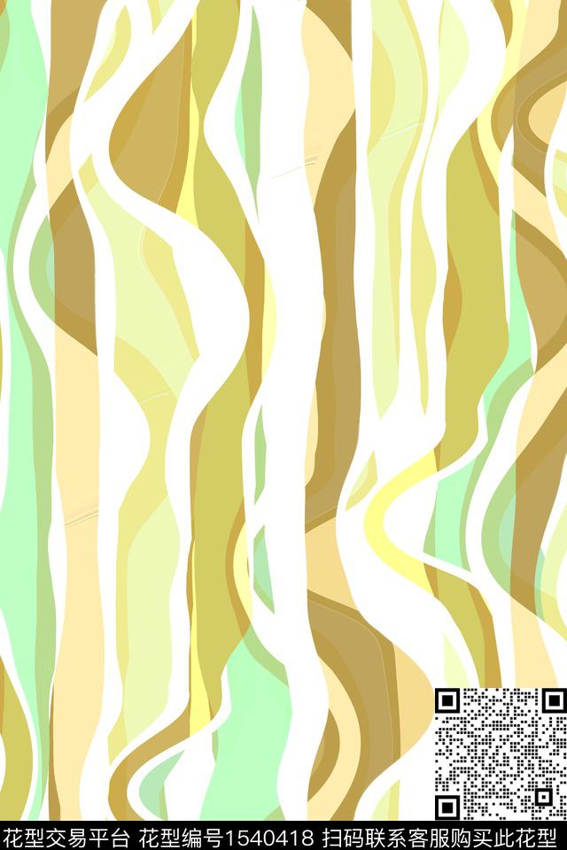 波浪抽象春夏华亿平台数码印花华亿平台下载（图片编号: 1540418） - 瓦栏（Walan）