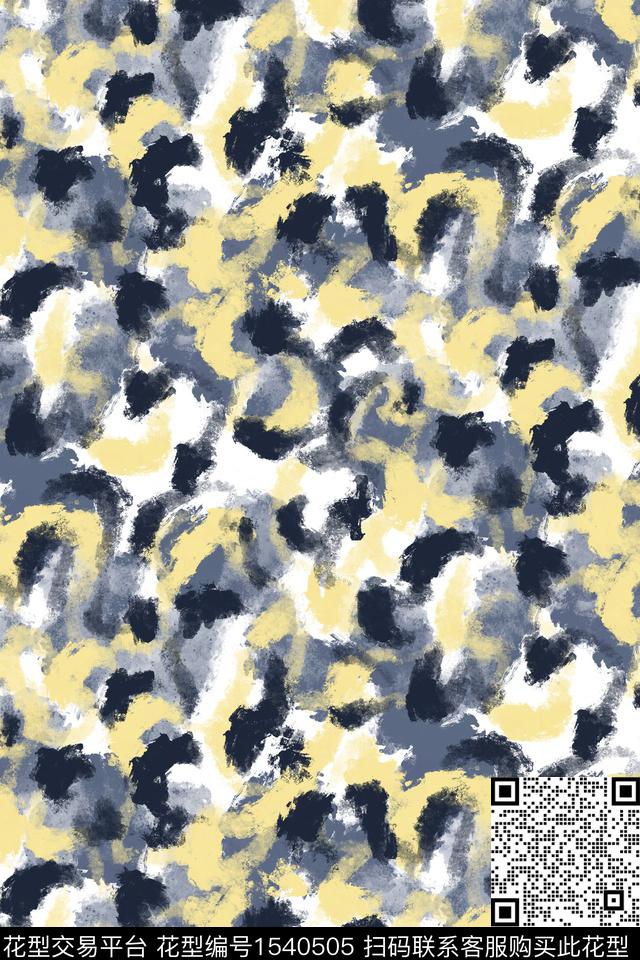 肌理笔触复古数码印花华亿平台下载（图片编号: 1540505） - 瓦栏（Walan）