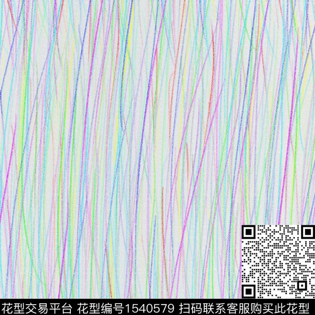 抽象线条蜡笔数码印花华亿平台下载（图片编号: 1540579） - 瓦栏（Walan）