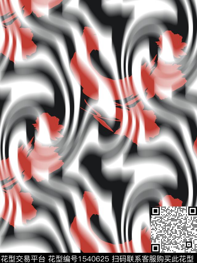 男装迷幻抽象数码印花华亿平台下载（图片编号: 1540625） - 瓦栏（Walan）