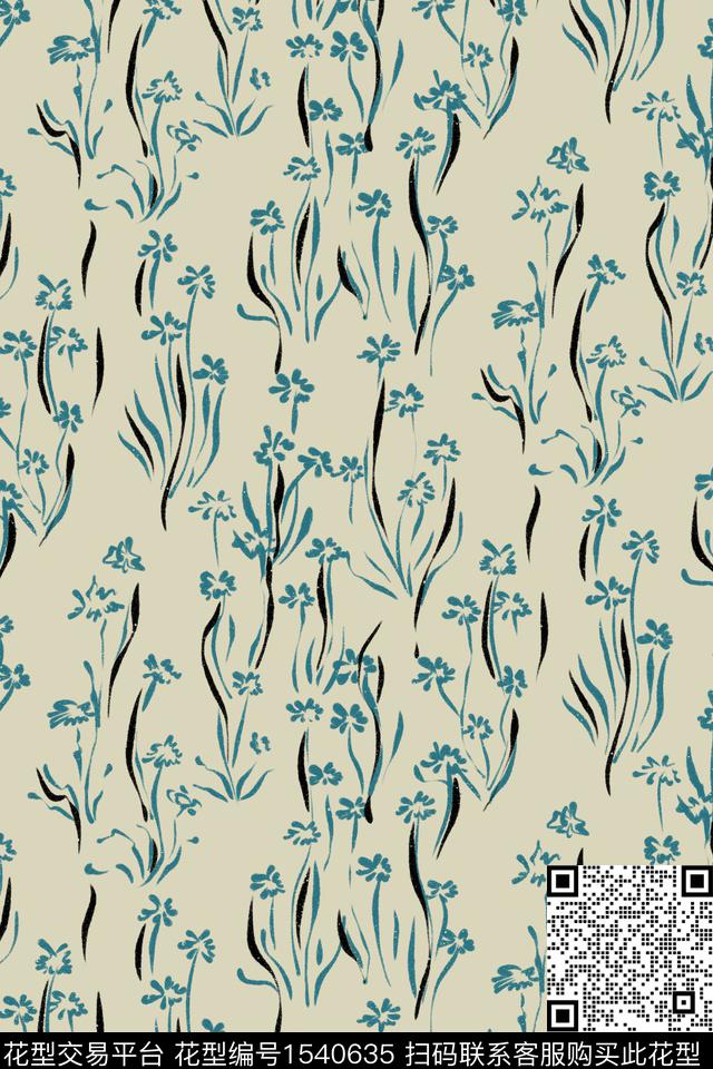花卉小碎花简约数码印花华亿平台下载（图片编号: 1540635） - 瓦栏（Walan）