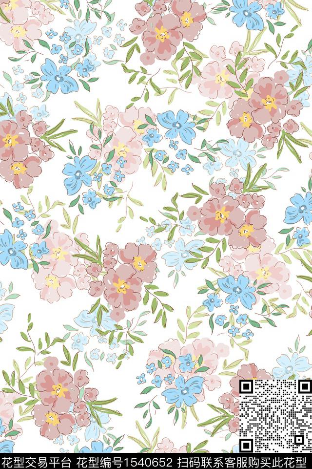 花卉清爽小碎花数码印花华亿平台下载（图片编号: 1540652） - 瓦栏（Walan）