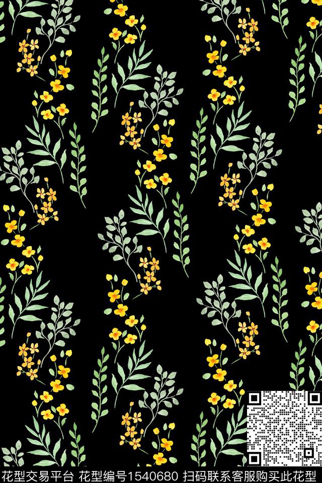 花卉叶子小碎花数码印花华亿平台下载（图片编号: 1540680） - 瓦栏（Walan）