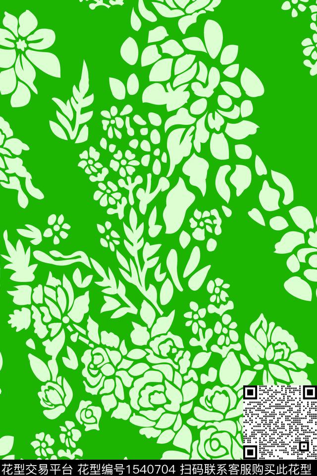 花卉绿植树叶传统印花华亿平台下载（图片编号: 1540704） - 瓦栏（Walan）