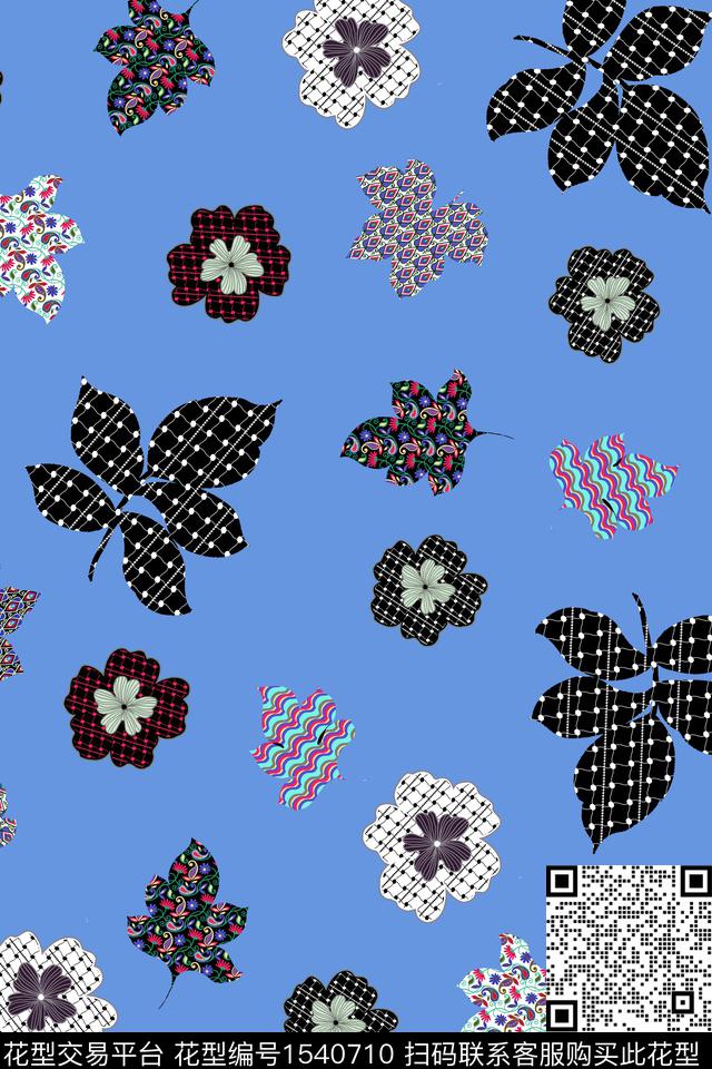 花卉叶子纹理数码印花华亿平台下载（图片编号: 1540710） - 瓦栏（Walan）