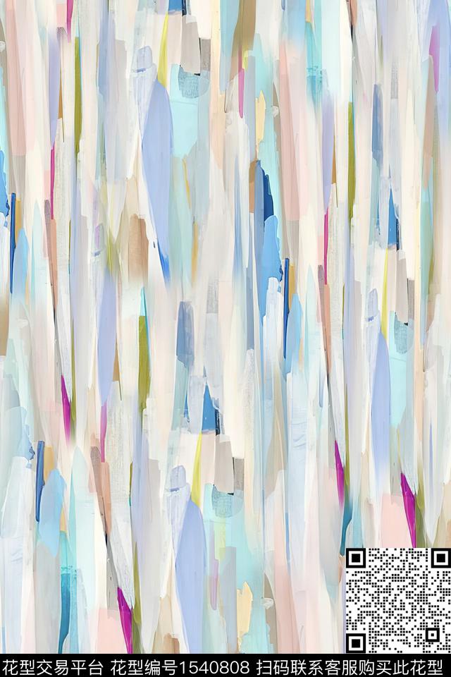 抽象水彩条纹数码印花华亿平台下载（图片编号: 1540808） - 瓦栏（Walan）
