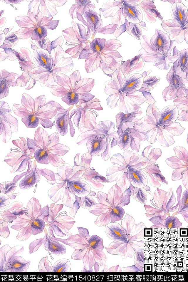 花卉年轻女性女装数码印花华亿平台下载（图片编号: 1540827） - 瓦栏（Walan）