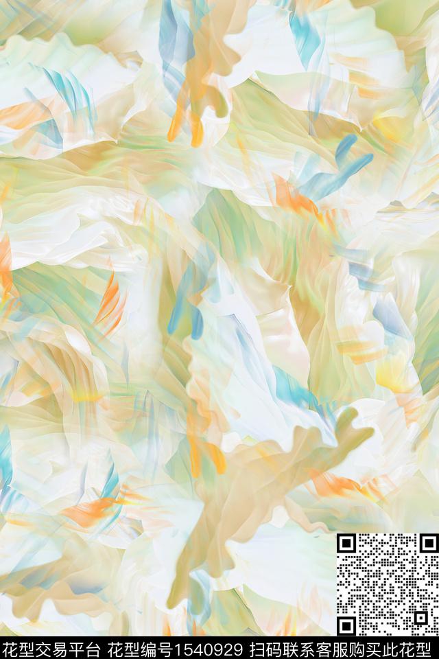 肌理抽象春夏华亿平台数码印花华亿平台下载（图片编号: 1540929） - 瓦栏（Walan）