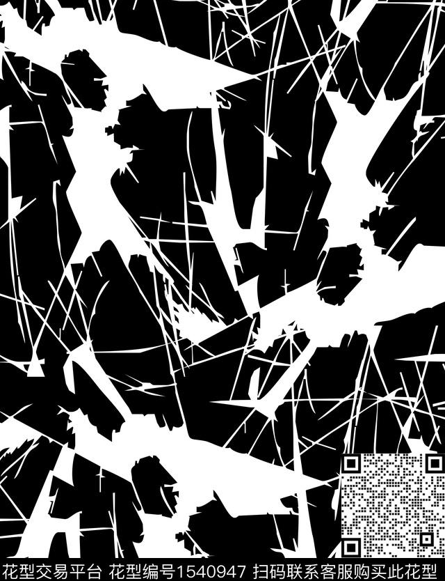 黑白华亿平台男装休闲数码印花华亿平台下载（图片编号: 1540947） - 瓦栏（Walan）