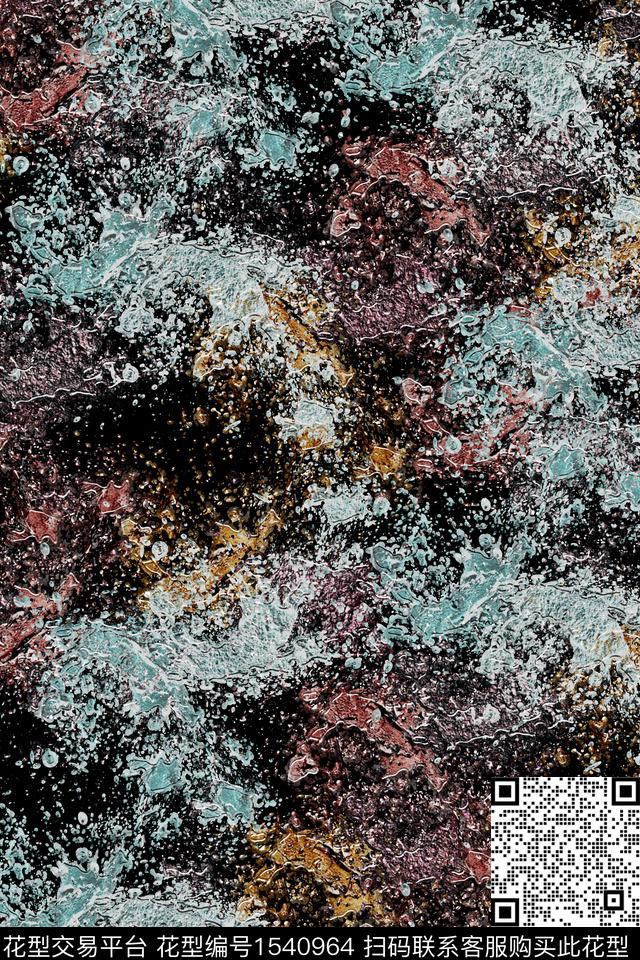 抽象肌理男装数码印花华亿平台下载（图片编号: 1540964） - 瓦栏（Walan）