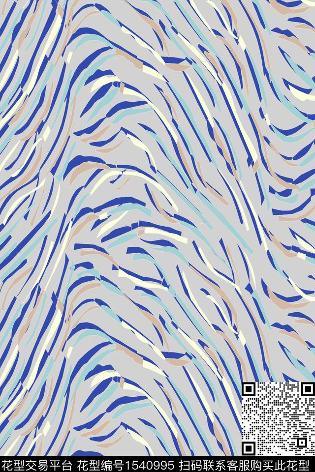 条纹剪影抽象数码印花华亿平台下载（图片编号: 1540995） - 瓦栏（Walan）