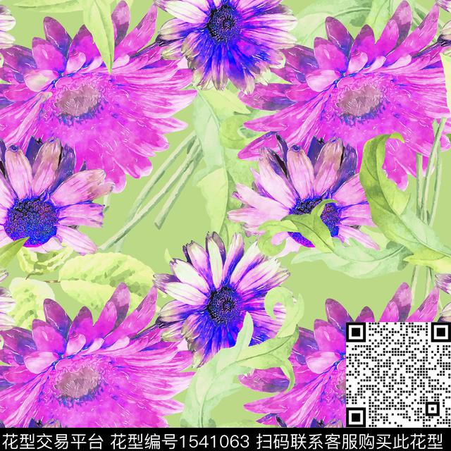 绿植树叶花卉大花数码印花华亿平台下载（图片编号: 1541063） - 瓦栏（Walan）