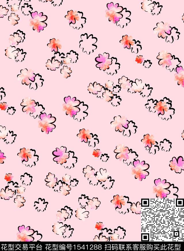 女装花卉连衣裙数码印花华亿平台下载（图片编号: 1541288） - 瓦栏（Walan）