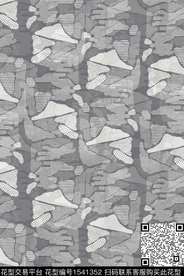 运动抽象男装肌理传统印花华亿平台下载（图片编号: 1541352） - 瓦栏（Walan）