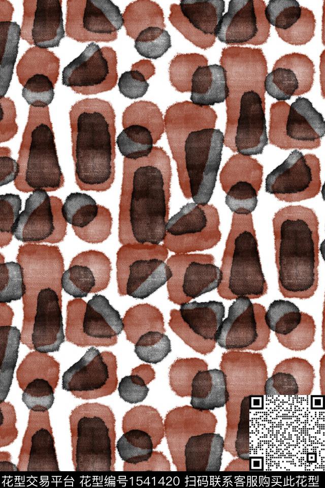 肌理笔触几何数码印花华亿平台下载（图片编号: 1541420） - 瓦栏（Walan）