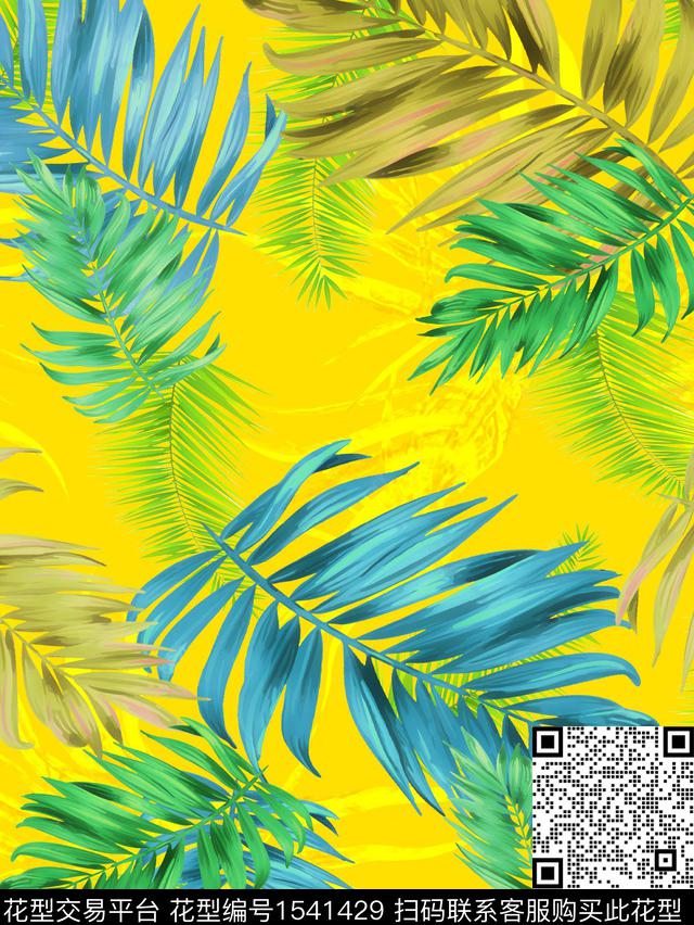 数码华亿平台满版散花热带数码印花华亿平台下载（图片编号: 1541429） - 瓦栏（Walan）