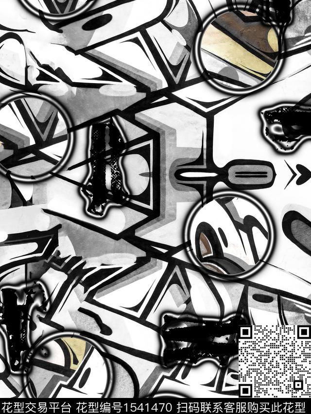 大牌风抽象男装扎染华亿平台传统印花华亿平台下载（图片编号: 1541470） - 瓦栏（Walan）