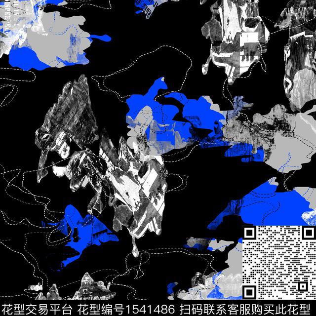 线条几何抽象男装传统印花华亿平台下载（图片编号: 1541486） - 瓦栏（Walan）