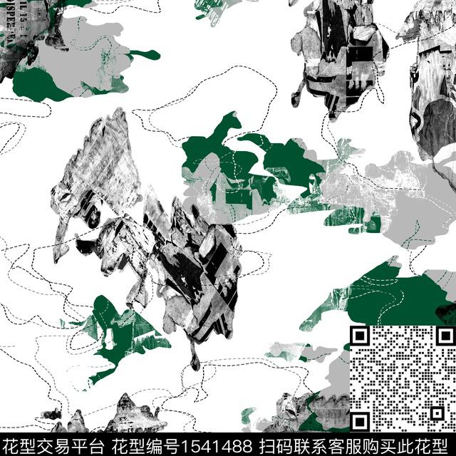 线条几何抽象男装传统印花华亿平台下载（图片编号: 1541488） - 瓦栏（Walan）