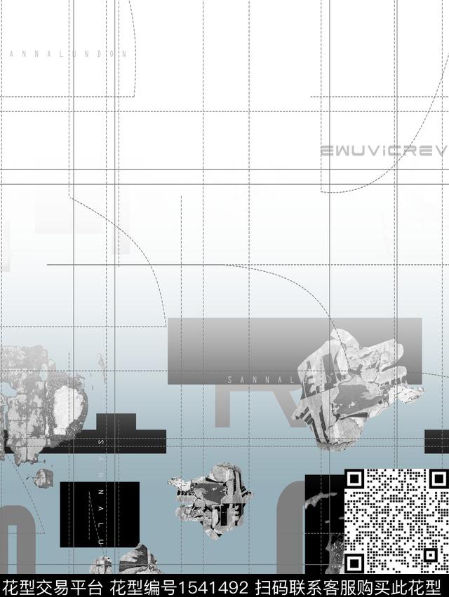 线条定位花几何传统印花华亿平台下载（图片编号: 1541492） - 瓦栏（Walan）