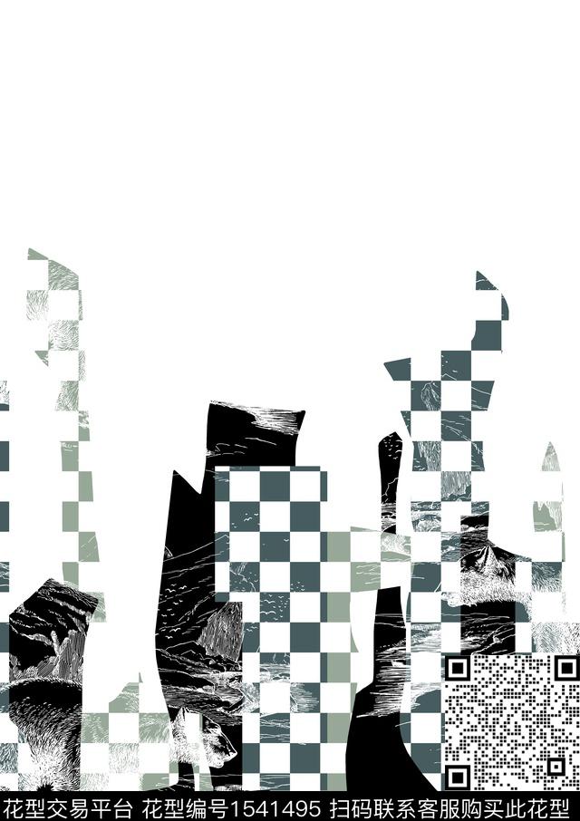 定位几何抽象男装传统印花华亿平台下载（图片编号: 1541495） - 瓦栏（Walan）