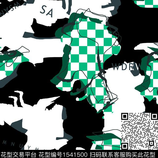 大牌风几何抽象男装传统印花华亿平台下载（图片编号: 1541500） - 瓦栏（Walan）